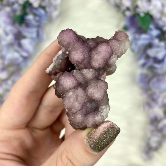 Fluorite with Quartz Epimorphs from Tombstone Arizona from Curious Muse Crystals for 44. Tagged with Arizona, botyroidal, clear brazil quartz, Crystal healing, fluorite, genuine crystal, hide-notify-btn, natural mineral, purple, raw mineral, reiki crystal, USA