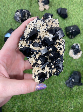 Erongo Black Tourmaline Raw Cluster - High Grade from Curious Muse Crystals Tagged with black, Erongo, fine mineral, hide-notify-btn, Namibia, raw, tourmaline