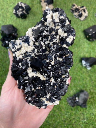Erongo Black Tourmaline Raw Cluster | High Grade from Curious Muse Crystals Tagged with black, Erongo, fine mineral, hide-notify-btn, Namibia, raw, tourmaline