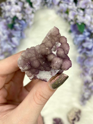 Fluorite with Quartz Epimorphs from Tombstone Arizona from Curious Muse Crystals Tagged with Arizona, botyroidal, clear brazil quartz, Crystal healing, fluorite, genuine crystal, hide-notify-btn, natural mineral, purple, raw mineral, reiki crystal, USA, white