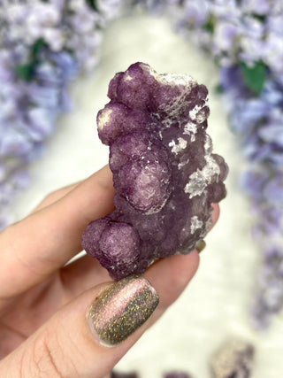 Fluorite with Quartz Epimorphs from Tombstone Arizona from Curious Muse Crystals Tagged with Arizona, botyroidal, clear brazil quartz, Crystal healing, fluorite, genuine crystal, hide-notify-btn, natural mineral, purple, raw mineral, reiki crystal, USA, white