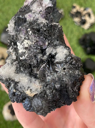 Erongo Fluorite with Tourmaline - High Grade from Curious Muse Crystals Tagged with black, erongo, fine mineral, fluorite, green, hide-notify-btn, namibia, raw, tourmaline