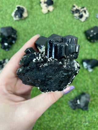 Erongo Black Tourmaline Raw Cluster | High Grade from Curious Muse Crystals Tagged with black, Erongo, fine mineral, hide-notify-btn, Namibia, raw, tourmaline