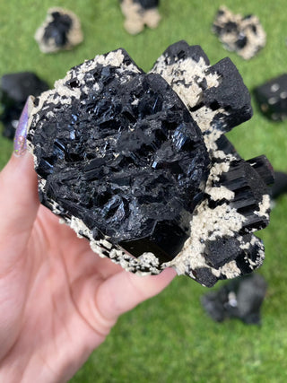 Erongo Black Tourmaline Raw Cluster | High Grade from Curious Muse Crystals Tagged with black, Erongo, fine mineral, hide-notify-btn, Namibia, raw, tourmaline