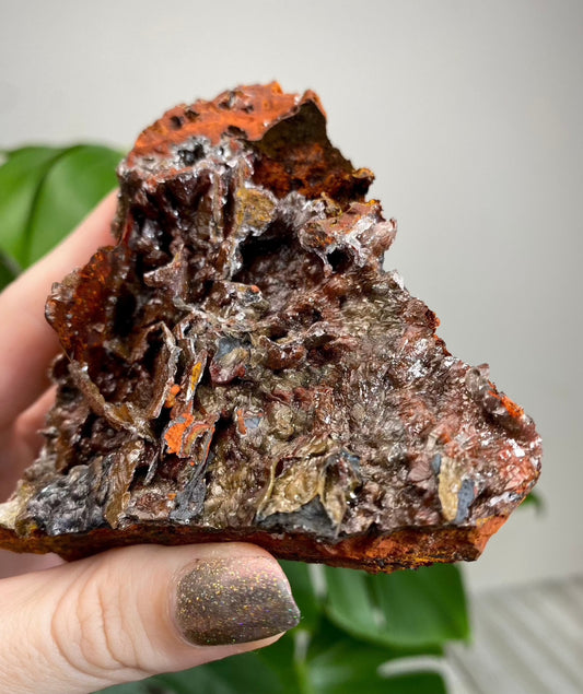 Calcite over Goethite and Limonite | Santa Eulalia, Mexico | G3 from Curious Muse Crystals for 28. Tagged with calcite, crystal energy, goethite, hide-notify-btn, limonite, mexico, reiki healing, santa eulalia